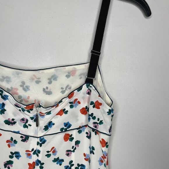 JASON WU Dress Womens 0 White Floral Midi 100% Silk Sleeveless Square Neck - Picture 8 of 13